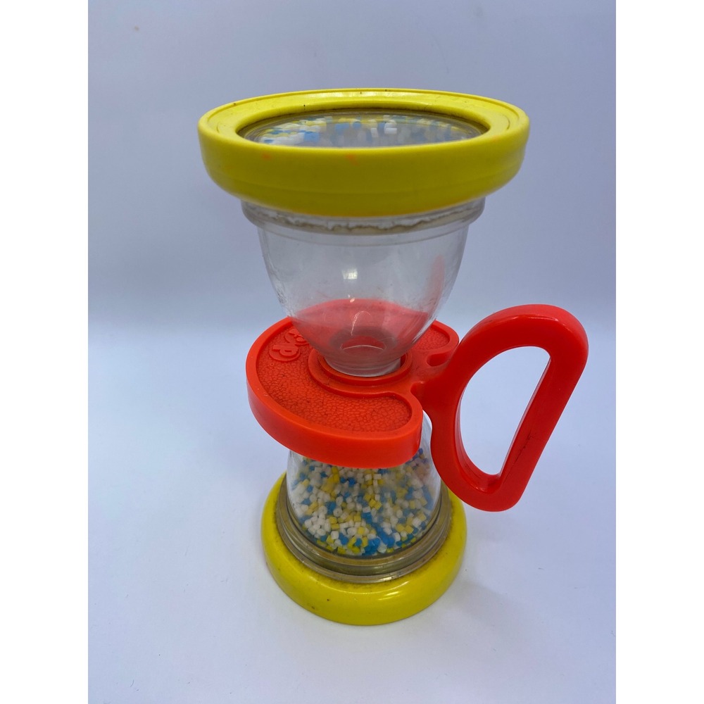 Fisher Price Vintage Shake n Roll Baby Rattle Hourglass Toy 1970's - Picture 13 of 13